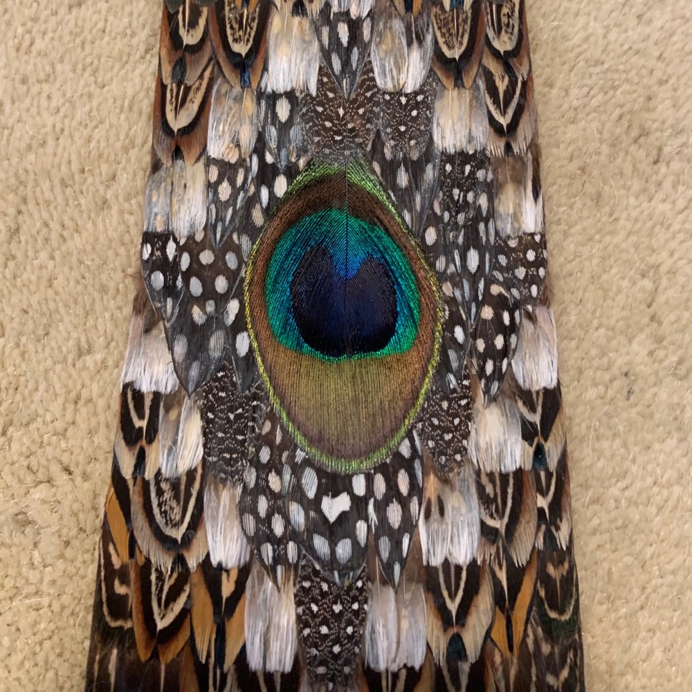 Handiwork Peacock Feather Clip On Necktie